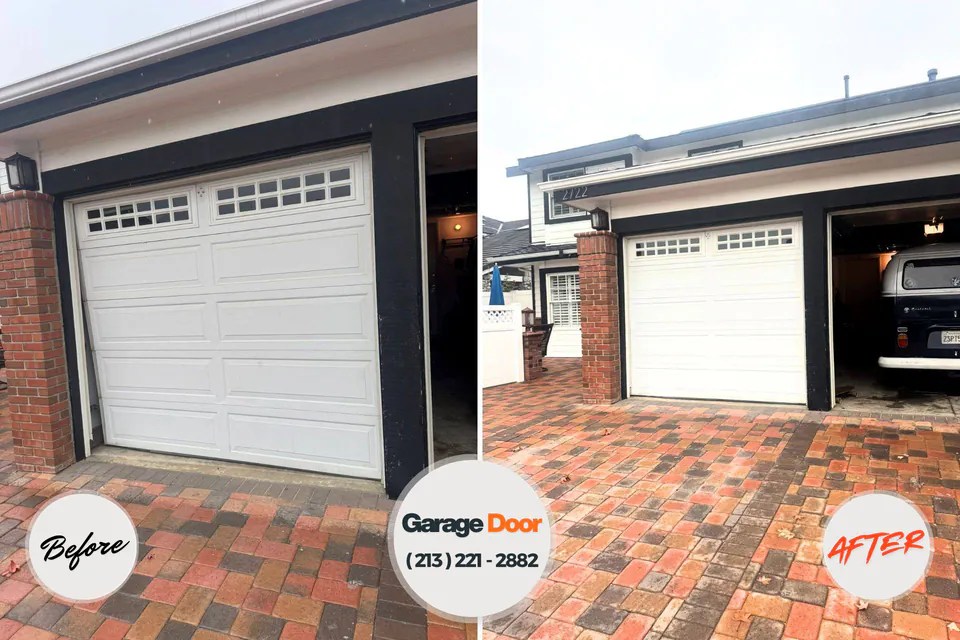 Before and after: garage door repair Cochran, GA